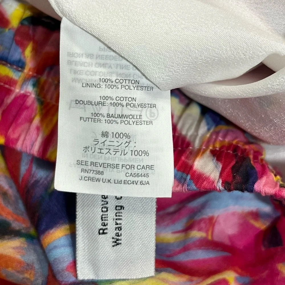 J.Crew A-Line Midi Skirt Ratti Painted Pink Pineapple Print Elastic Waist